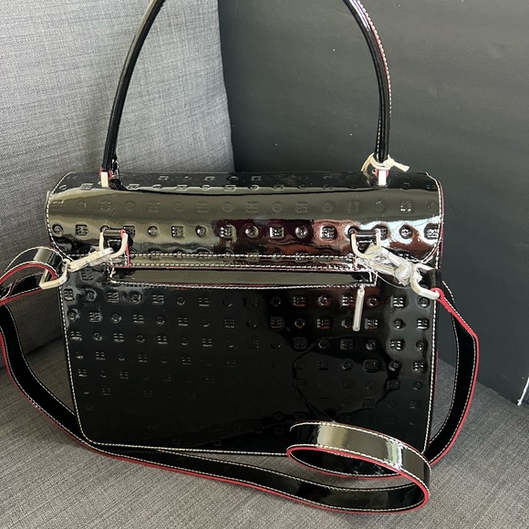 NWT ARCADIA 1473 PATENT LEATHER SATCHEL HANDBAG PURSE MADE IN ITALY - Picture 5 of 11